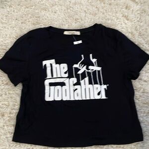 “The Godfather” Black Crop T-shirt
